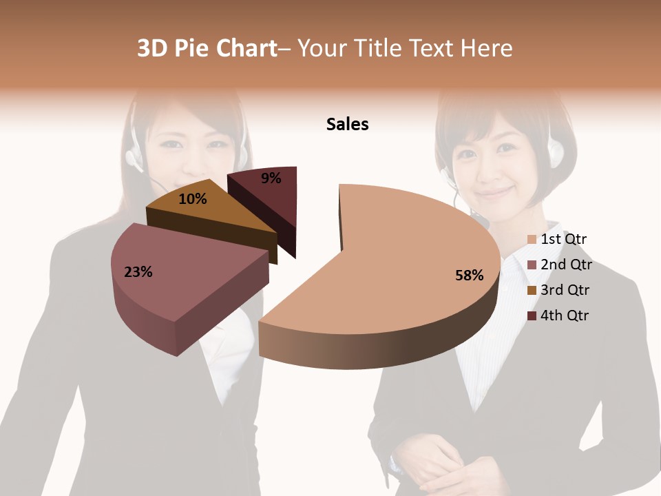 Korean Businesswoman Cute PowerPoint Template
