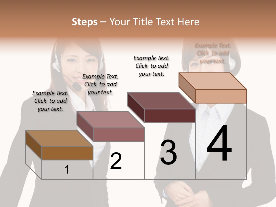 Korean Businesswoman Cute PowerPoint Template