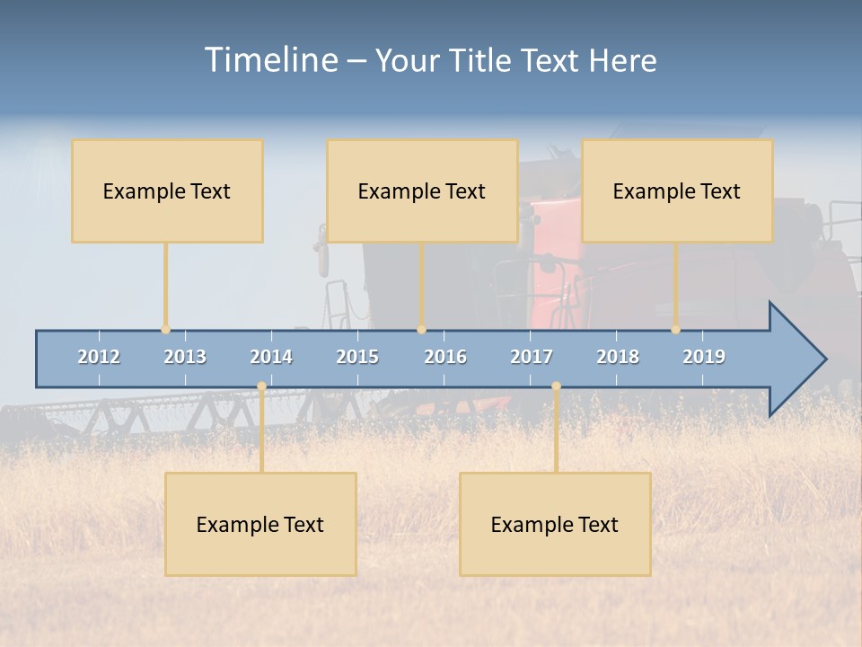A Big Red Truck Is Driving Through A Field PowerPoint Template
