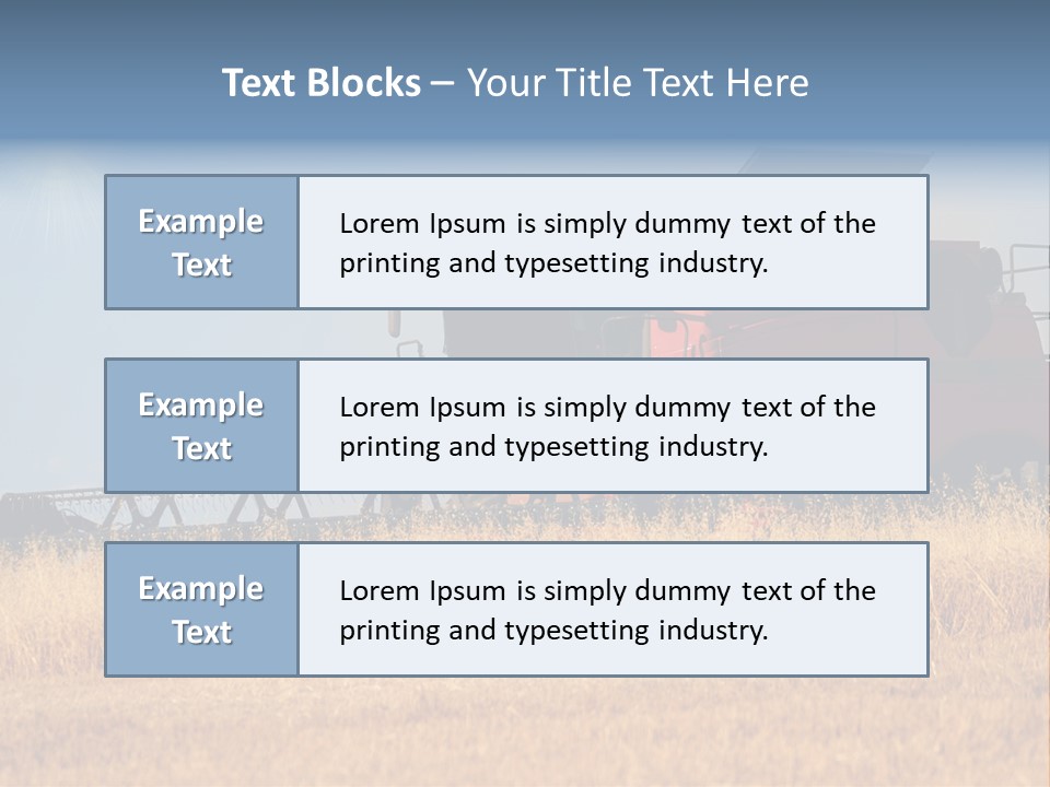 A Big Red Truck Is Driving Through A Field PowerPoint Template