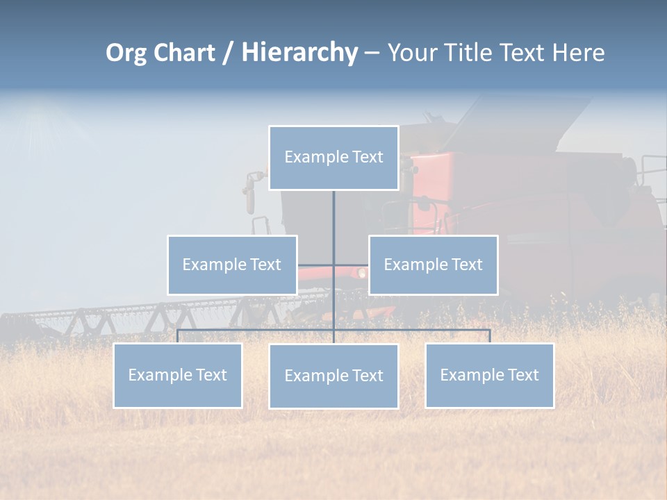 A Big Red Truck Is Driving Through A Field PowerPoint Template