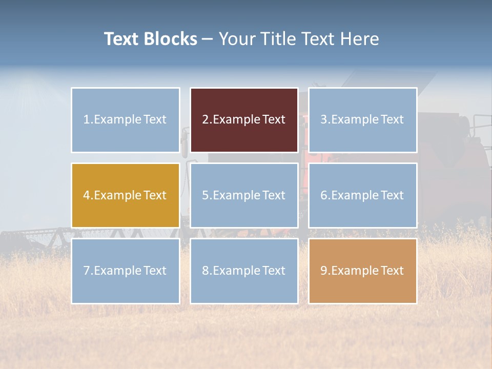 A Big Red Truck Is Driving Through A Field PowerPoint Template