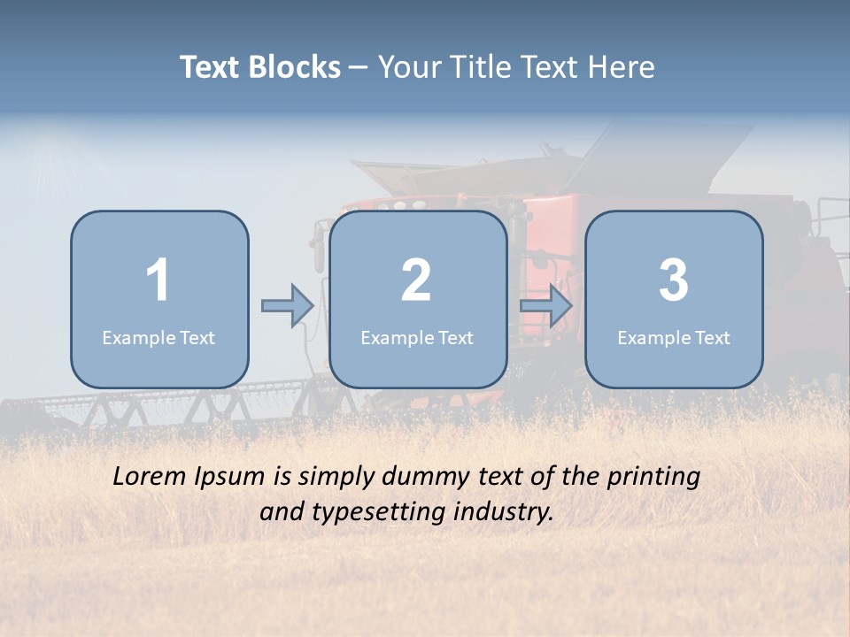 A Big Red Truck Is Driving Through A Field PowerPoint Template
