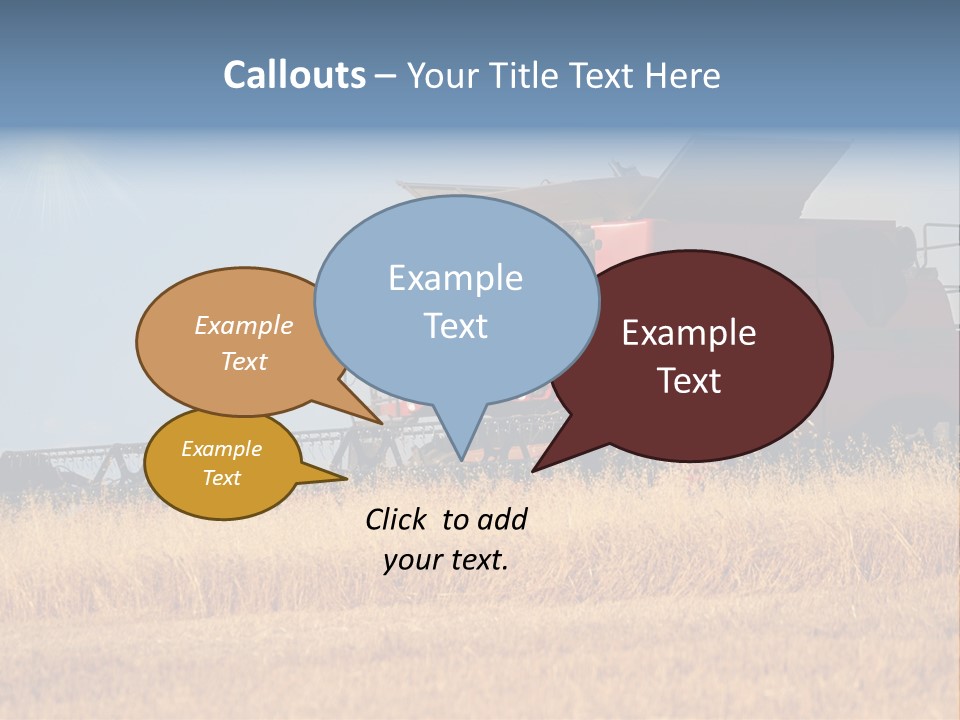 A Big Red Truck Is Driving Through A Field PowerPoint Template