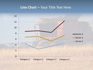A Big Red Truck Is Driving Through A Field PowerPoint Template