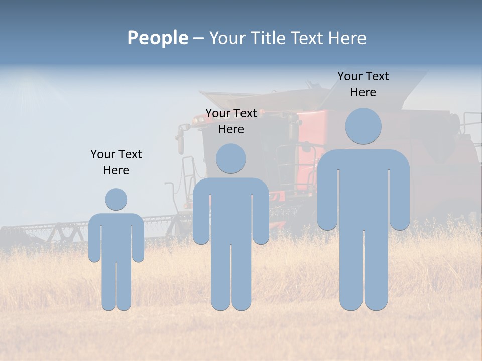 A Big Red Truck Is Driving Through A Field PowerPoint Template