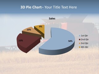 A Big Red Truck Is Driving Through A Field PowerPoint Template