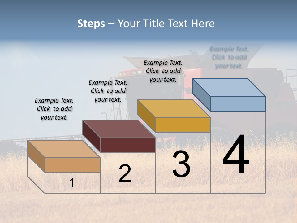 A Big Red Truck Is Driving Through A Field PowerPoint Template