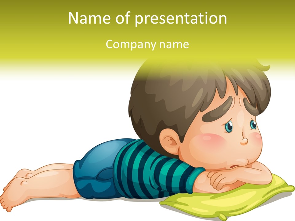 Person Illustration Pillow PowerPoint Template