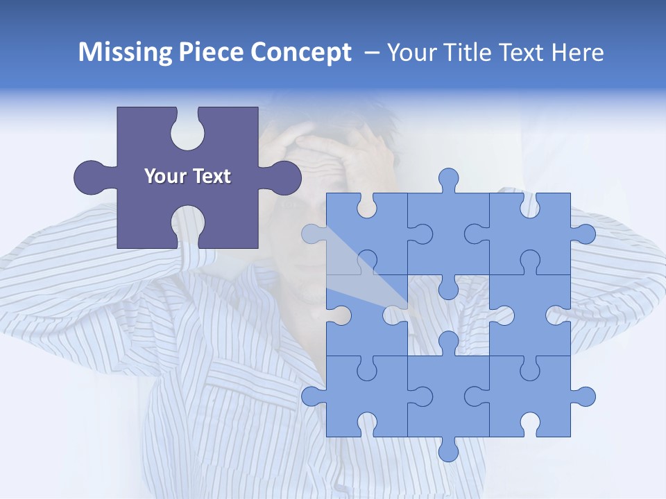 A Man Covering His Eyes While Laying In Bed PowerPoint Template