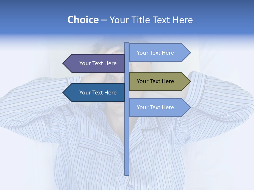 A Man Covering His Eyes While Laying In Bed PowerPoint Template