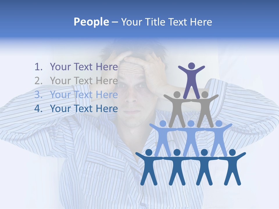 A Man Covering His Eyes While Laying In Bed PowerPoint Template