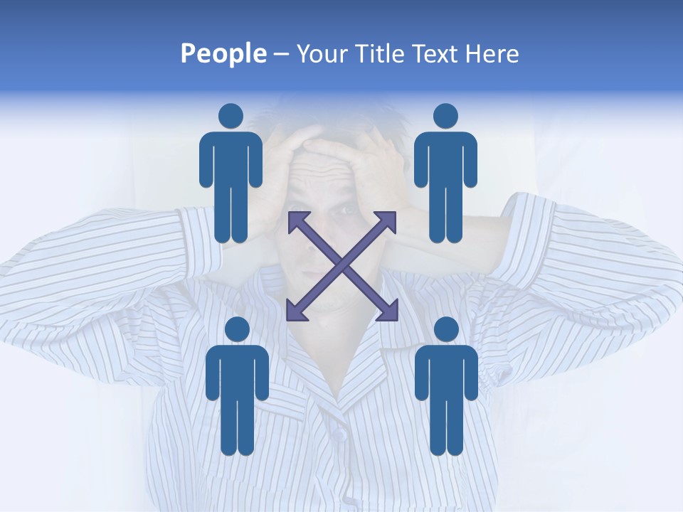 A Man Covering His Eyes While Laying In Bed PowerPoint Template