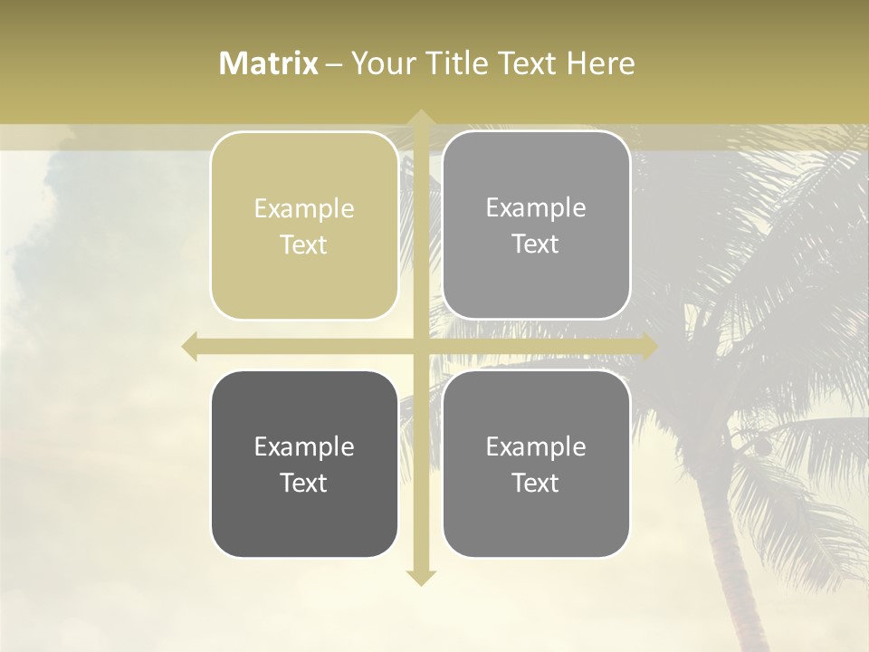 A Palm Tree On A Sandy Beach With The Ocean In The Background PowerPoint Template