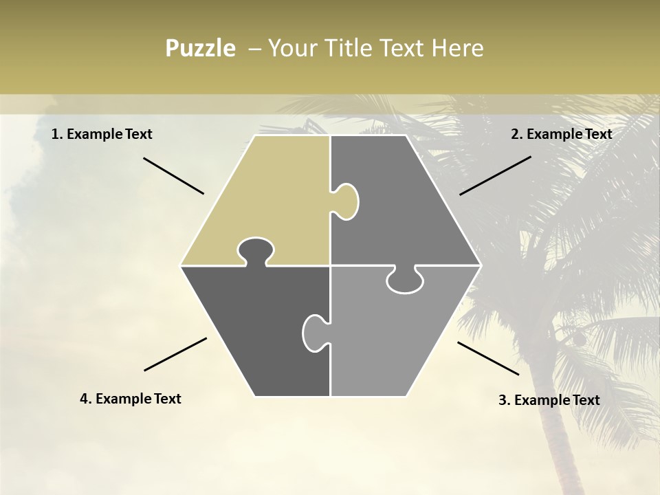 A Palm Tree On A Sandy Beach With The Ocean In The Background PowerPoint Template