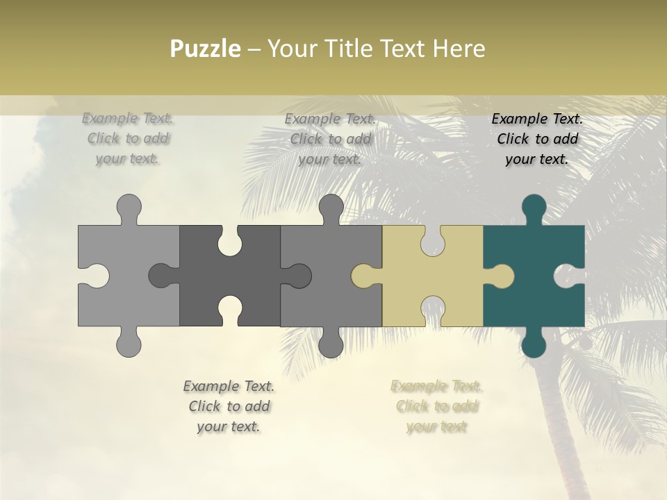 A Palm Tree On A Sandy Beach With The Ocean In The Background PowerPoint Template