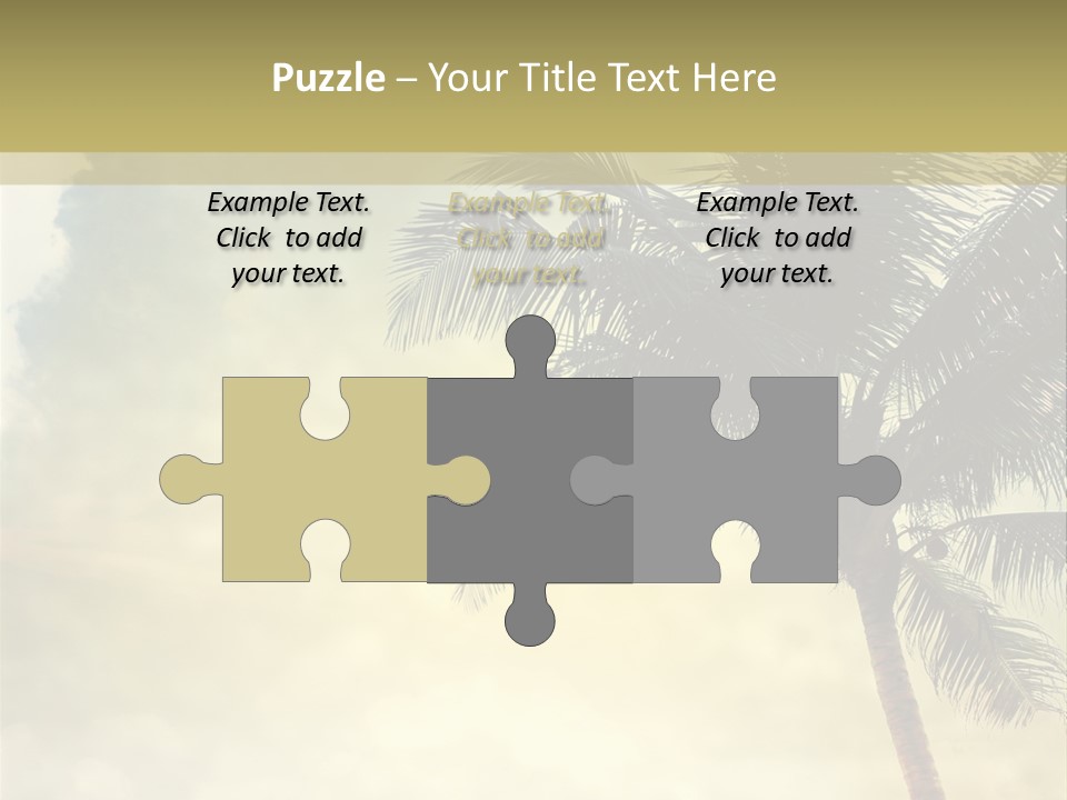 A Palm Tree On A Sandy Beach With The Ocean In The Background PowerPoint Template