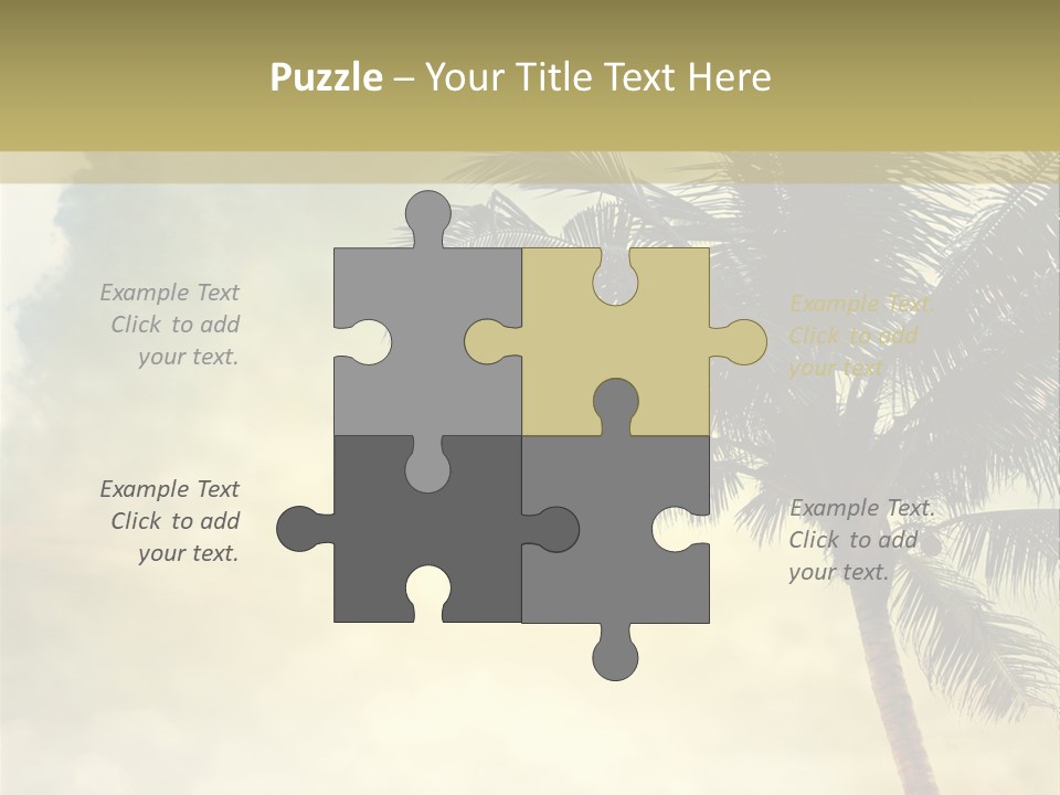 A Palm Tree On A Sandy Beach With The Ocean In The Background PowerPoint Template