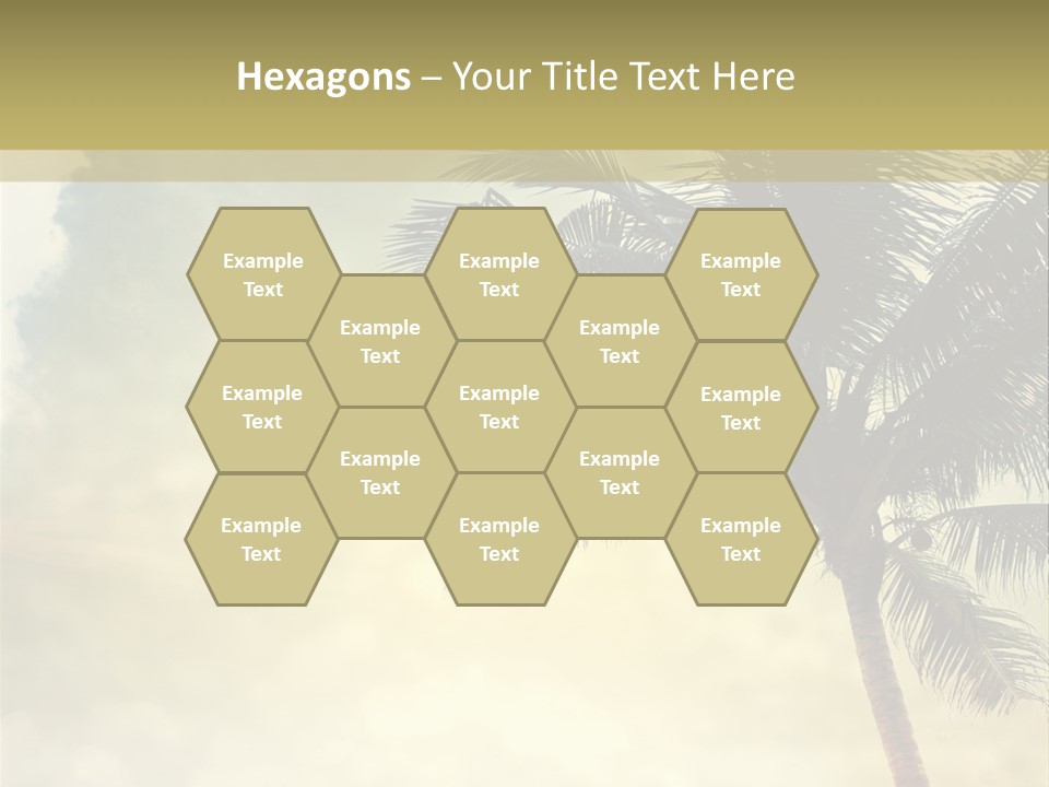 A Palm Tree On A Sandy Beach With The Ocean In The Background PowerPoint Template