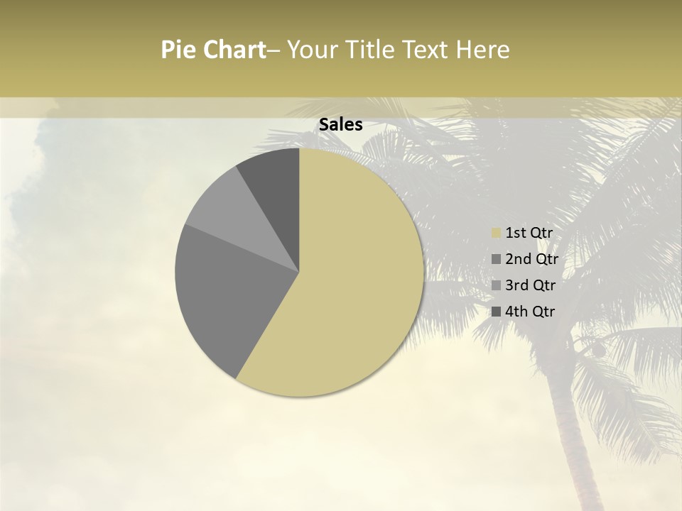 A Palm Tree On A Sandy Beach With The Ocean In The Background PowerPoint Template