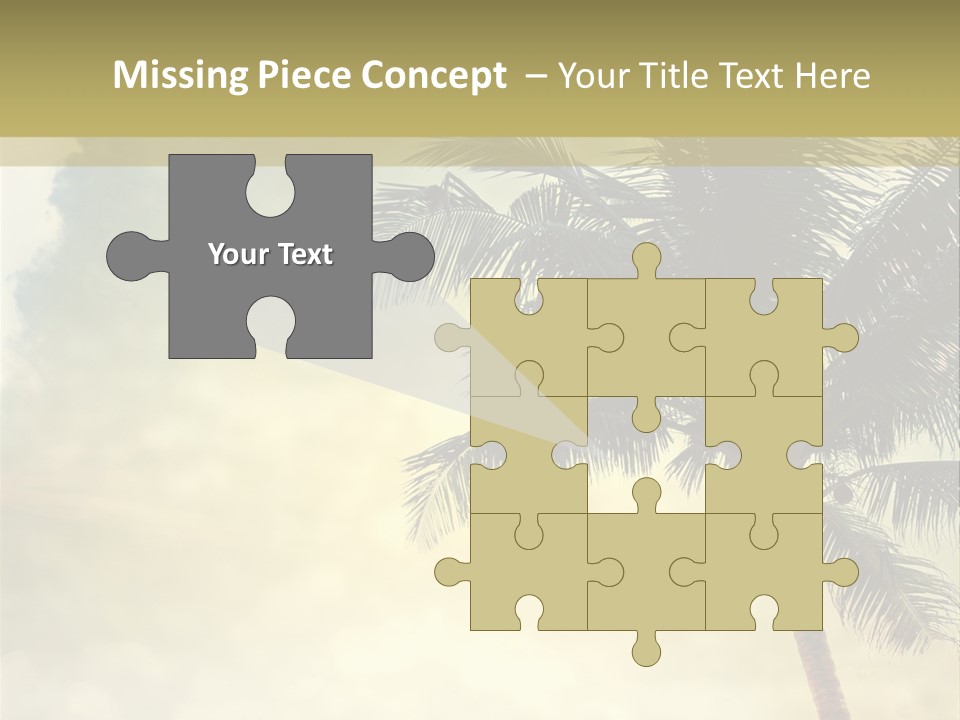A Palm Tree On A Sandy Beach With The Ocean In The Background PowerPoint Template