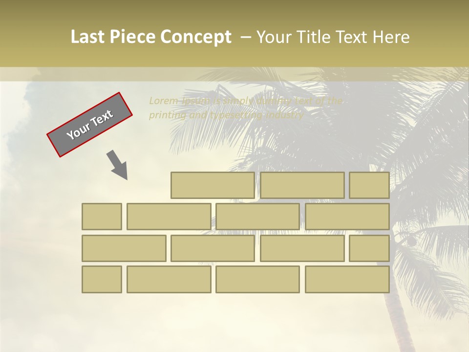 A Palm Tree On A Sandy Beach With The Ocean In The Background PowerPoint Template