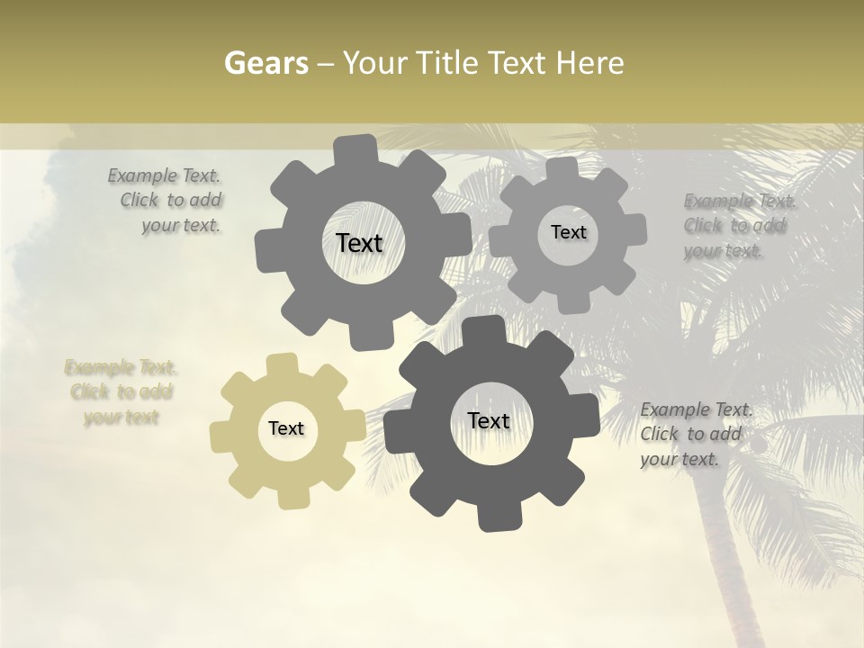 A Palm Tree On A Sandy Beach With The Ocean In The Background PowerPoint Template