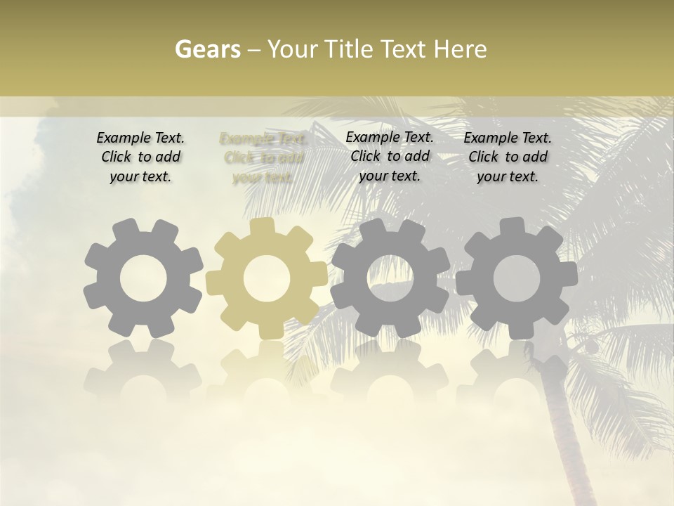 A Palm Tree On A Sandy Beach With The Ocean In The Background PowerPoint Template