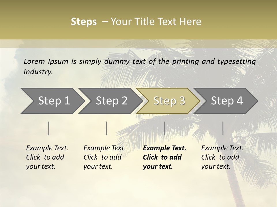 A Palm Tree On A Sandy Beach With The Ocean In The Background PowerPoint Template