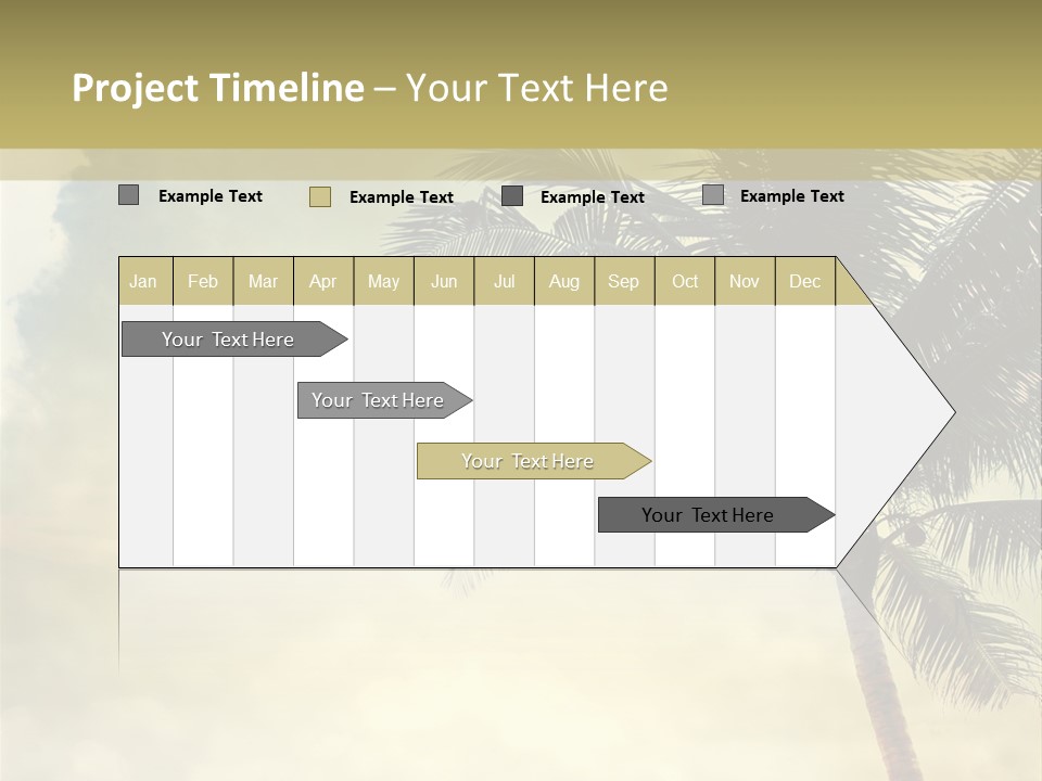 A Palm Tree On A Sandy Beach With The Ocean In The Background PowerPoint Template