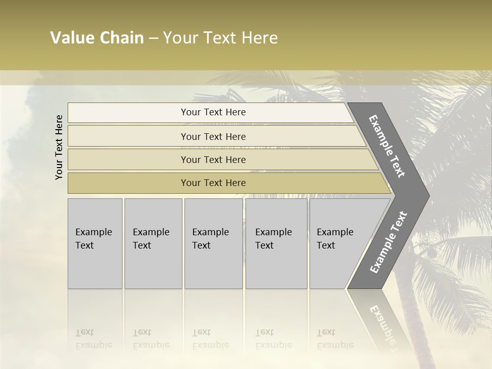 A Palm Tree On A Sandy Beach With The Ocean In The Background PowerPoint Template