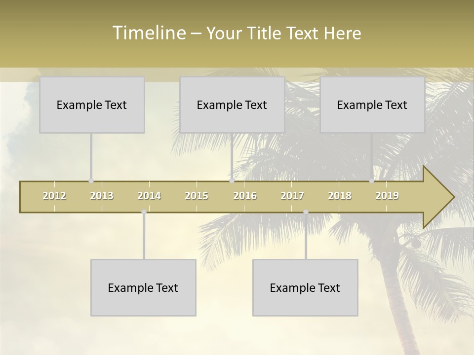 A Palm Tree On A Sandy Beach With The Ocean In The Background PowerPoint Template