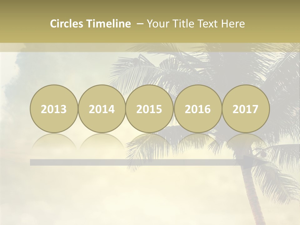 A Palm Tree On A Sandy Beach With The Ocean In The Background PowerPoint Template