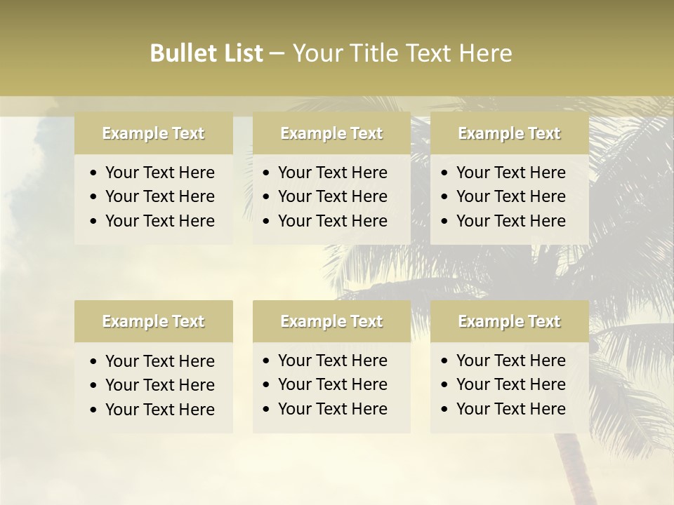 A Palm Tree On A Sandy Beach With The Ocean In The Background PowerPoint Template