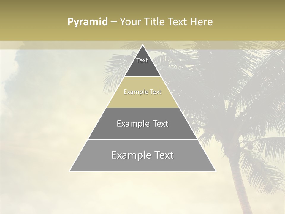 A Palm Tree On A Sandy Beach With The Ocean In The Background PowerPoint Template