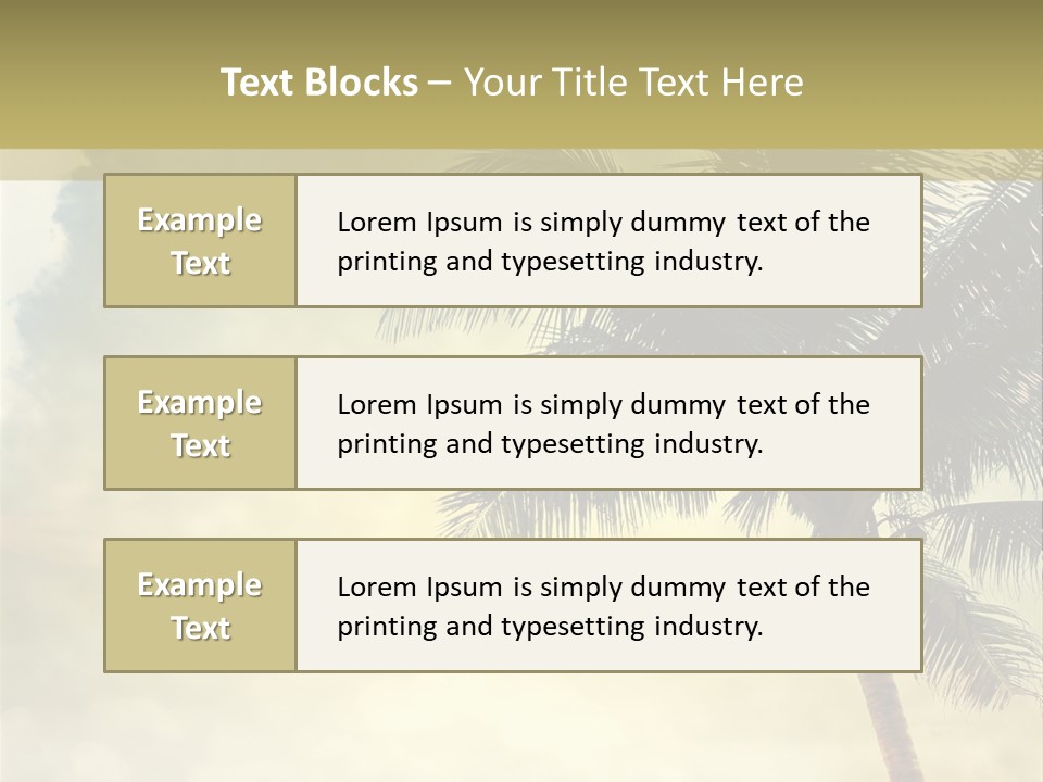 A Palm Tree On A Sandy Beach With The Ocean In The Background PowerPoint Template