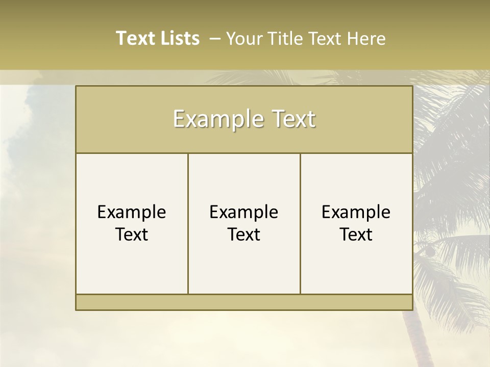 A Palm Tree On A Sandy Beach With The Ocean In The Background PowerPoint Template