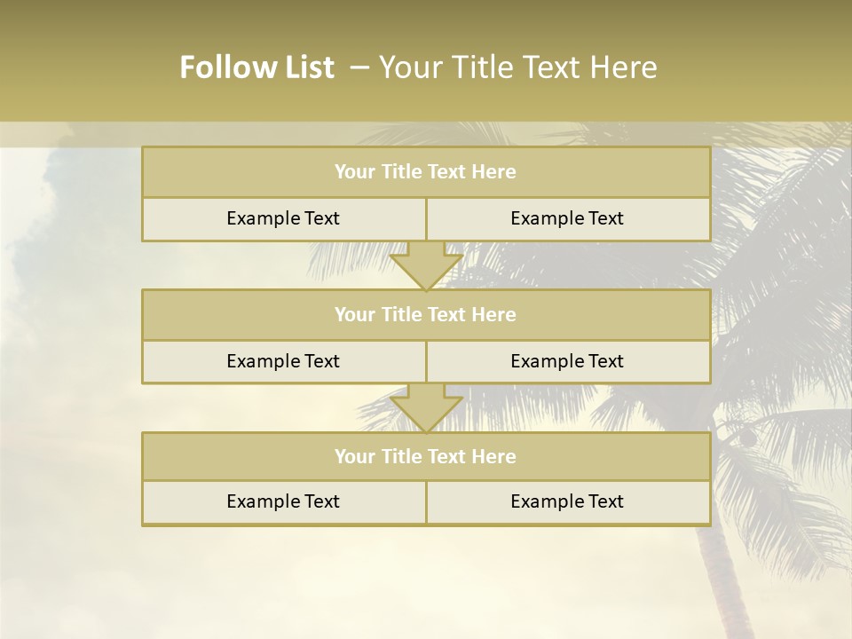 A Palm Tree On A Sandy Beach With The Ocean In The Background PowerPoint Template