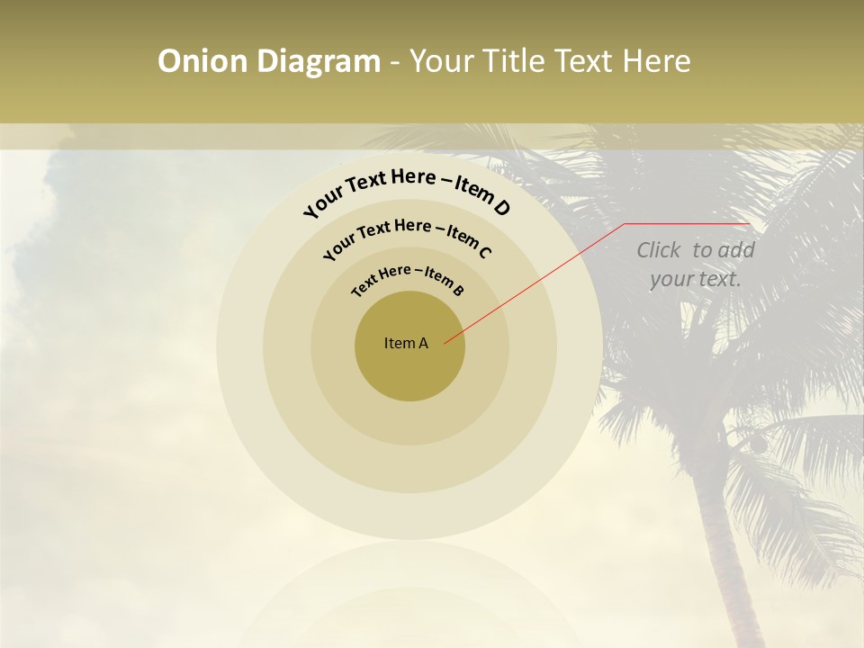 A Palm Tree On A Sandy Beach With The Ocean In The Background PowerPoint Template