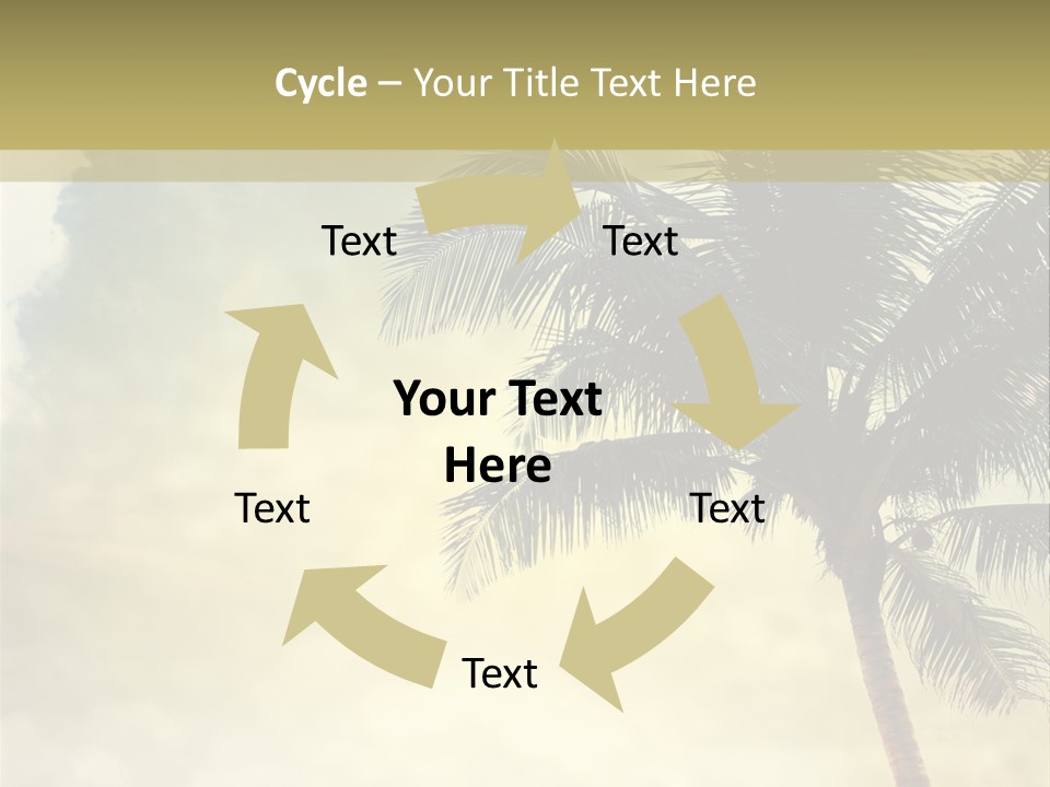 A Palm Tree On A Sandy Beach With The Ocean In The Background PowerPoint Template