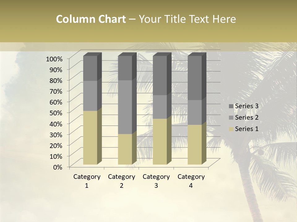 A Palm Tree On A Sandy Beach With The Ocean In The Background PowerPoint Template