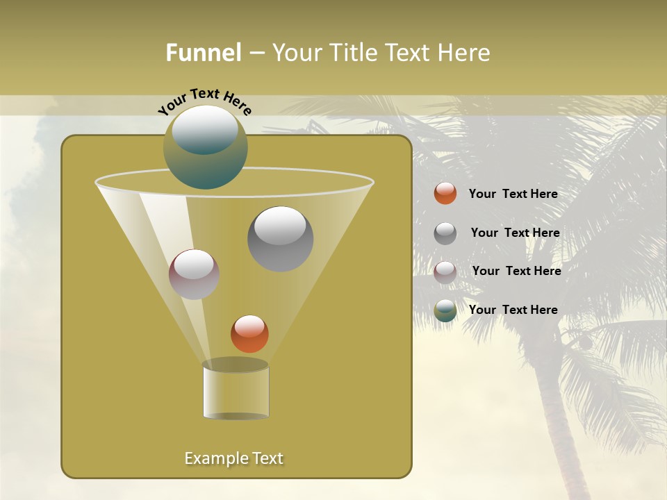 A Palm Tree On A Sandy Beach With The Ocean In The Background PowerPoint Template