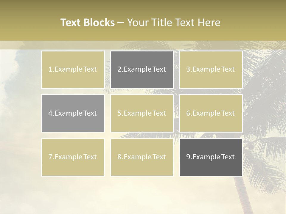 A Palm Tree On A Sandy Beach With The Ocean In The Background PowerPoint Template