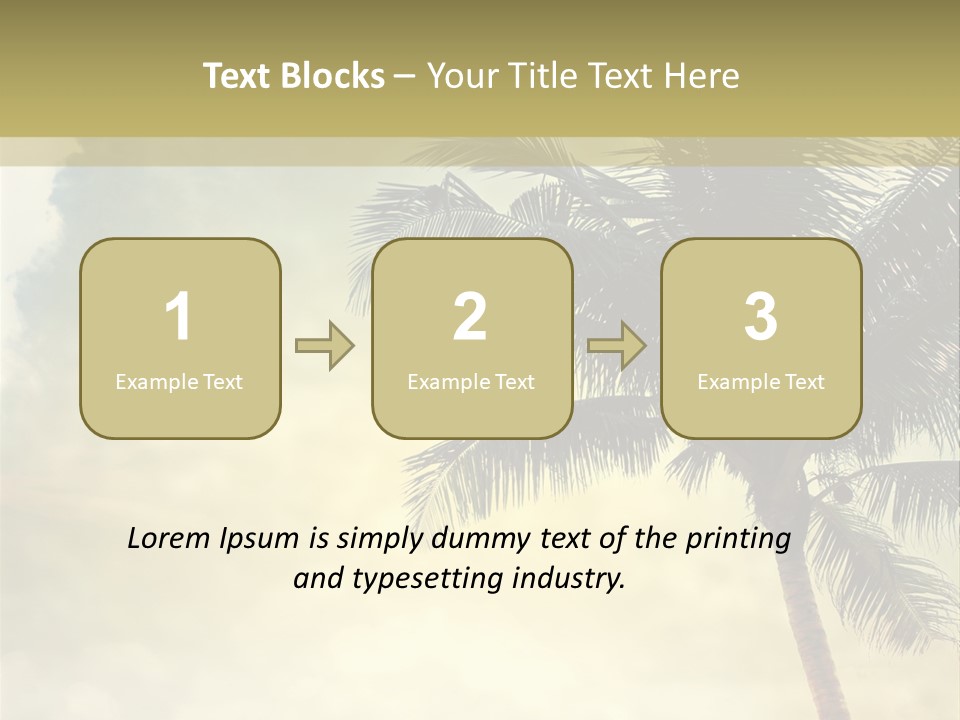 A Palm Tree On A Sandy Beach With The Ocean In The Background PowerPoint Template