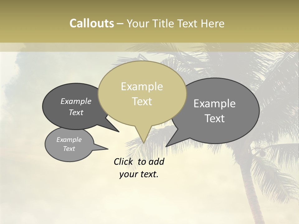 A Palm Tree On A Sandy Beach With The Ocean In The Background PowerPoint Template