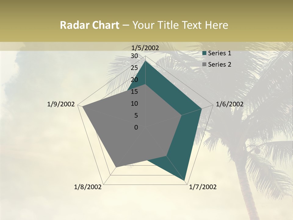 A Palm Tree On A Sandy Beach With The Ocean In The Background PowerPoint Template