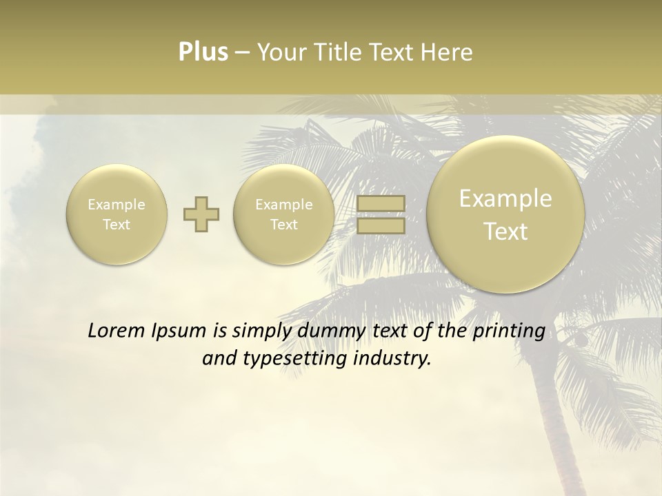 A Palm Tree On A Sandy Beach With The Ocean In The Background PowerPoint Template