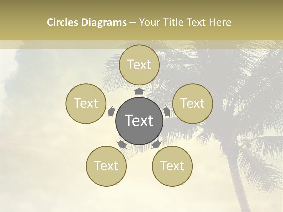 A Palm Tree On A Sandy Beach With The Ocean In The Background PowerPoint Template