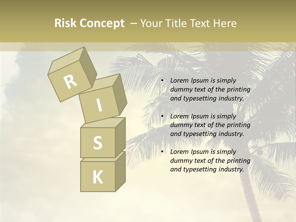 A Palm Tree On A Sandy Beach With The Ocean In The Background PowerPoint Template