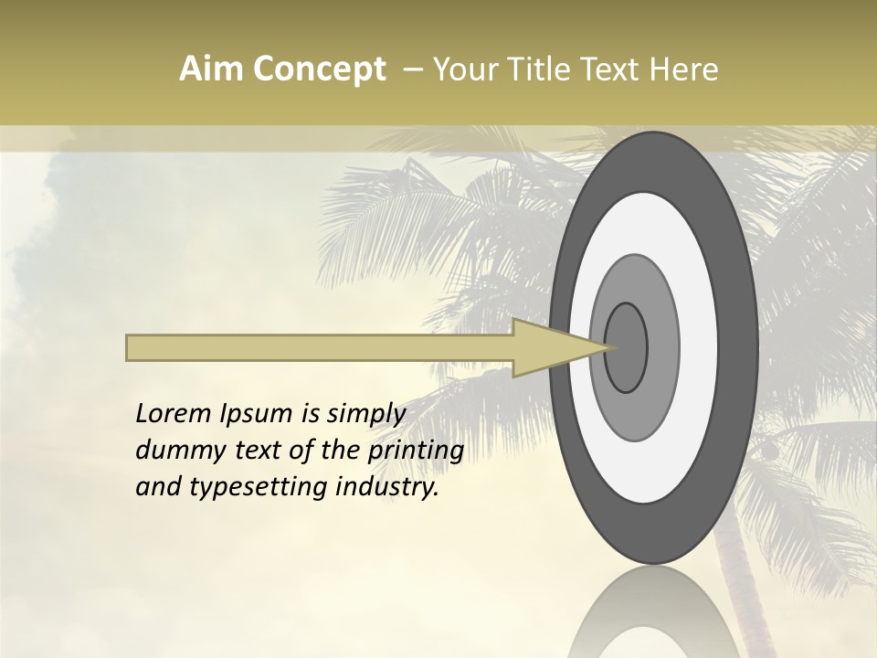 A Palm Tree On A Sandy Beach With The Ocean In The Background PowerPoint Template